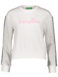 Benetton Bluza w kolorze białym rozmiar: L. Białe bluzy damskie Benetton, l, bez wzorów, z bawełny, bez kaptura. Za 65.85 zł.
