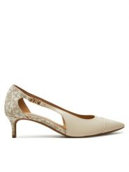 MICHAEL Michael Kors Czółenka Veronica 40H3VRMP2L Beżowy. Brązowe czółenka damskie MICHAEL Michael Kors, bez wzorów, ze skóry, bez obcasa. Za 439.99 zł.