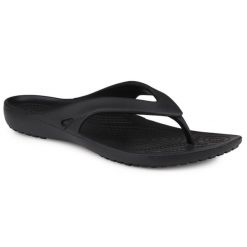 Japonki damskie Crocs KADEE II FLIP. Czarne klapki damskie Crocs, bez wzorów, bez obcasa, bez zapięcia. W wyprzedaży za 109.00 zł.