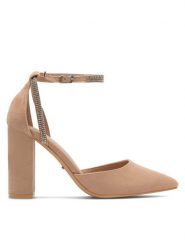 DeeZee Czółenka LISA KL-HT4587-21 Beżowy. Brązowe czółenka damskie DeeZee, bez wzorów, z materiału, bez obcasa. Za 129.99 zł.