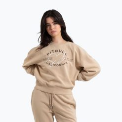 Bluza damska Pitbull Manzanita Heart Crewneck Sweatshirt. Brązowe bluzy damskie PITBULL, l, bez wzorów, z bawełny, bez kaptura. Za 159.99 zł.