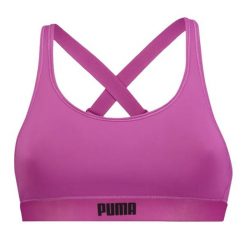 Biustonosz Sportowy Dla Pań. Fioletowe biustonosze sportowe damskie Puma, bez wzorów. Za 167.99 zł.
