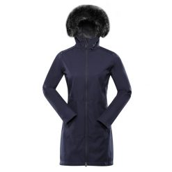 ALPINE PRO Kurtka softshell damska Ibora niebieska, S. Niebieskie kurtki damskie Alpine Pro, na zimę, s, bez wzorów, z futra, z kapturem. Za 532.45 zł.
