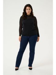 KAFFE curve Koszulka "Colgie" w kolorze czarnym rozmiar: L. Czarne koszulki damskie KAFFE curve, l, bez wzorów, bez kołnierzyka, bez ramiączek. Za 69.99 zł.