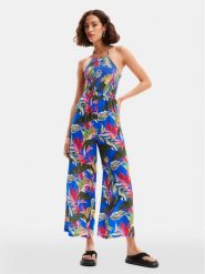 Desigual Kombinezon Tropical Party 24SWMW22 Kolorowy Regular Fit. Sukienki damskie Desigual, bez wzorów, z wiskozy, bez ramiączek. Za 229.99 zł.