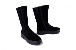RIEKER 78851-00 black, kozaki damskie. Czarne kozaki damskie Rieker, na zimę, z gumy, bez obcasa, bez zapięcia. Za 469.90 zł.