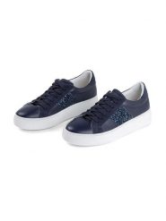 Anna Morellini Skórzane sneakersy "Luiglia" w kolorze granatowym rozmiar: 39. Niebieskie obuwie sportowe damskie Anna Morellini, bez zapięcia. Za 333.03 zł.