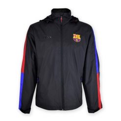 Two czarna kurtka w paski z Barçy. Czarne kurtki damskie FC BARCELONA, bez wzorów, bez kaptura. Za 289.90 zł.