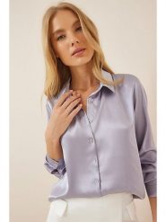 Happiness Istanbul Bluzka w kolorze lawendowym rozmiar: 38. Różowe bluzki damskie Happiness Istanbul, bez wzorów, z satyny, bez kołnierzyka, bez ramiączek. Za 86.78 zł.