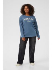 KAFFE curve Bluza "Eliza" w kolorze błękitnym rozmiar: M. Niebieskie bluzy damskie KAFFE curve, m, bez wzorów, bez kaptura. Za 86.99 zł.