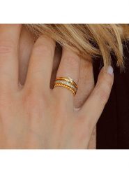 Les Petites Précieuses Pozłacany pierścionek rozmiar: 58. Żółte pierścionki damskie Les Petites Précieuses, pozłacane. Za 92.21 zł.