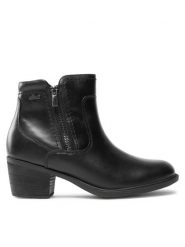 Clarks Botki Neva Zip Wp 261751994 Czarny. Czarne botki damskie Clarks, ze skóry, bez obcasa, na słupku, bez zapięcia. Za 579.99 zł.
