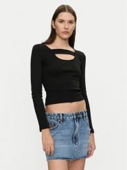 Brave Soul Bluzka LLT-248NALA Czarny Slim Fit. Czarne bluzki damskie Brave Soul, s, bez wzorów, z bawełny, bez kołnierzyka, bez ramiączek. W wyprzedaży za 29.99 zł.