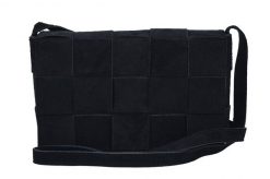 Listonoszka zamszowa BARBERINI'S czarna 888/1-1. Czarne shopper bag Barberinis, bez wzorów, ze skóry, małe, bez dodatków. Za 299.99 zł.
