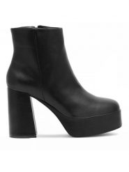 Jenny Fairy Botki MEG WFA120509-1 Czarny. Czarne botki damskie Jenny Fairy, z syntetyku, bez obcasa, na słupku, bez zapięcia. Za 199.99 zł.