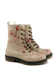 Goby Botki w kolorze beżowym ze wzorem rozmiar: 41. Brązowe botki damskie Goby, z materiału, z okrągłym noskiem, bez obcasa, bez zapięcia. Za 295.99 zł.