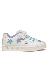 Geox Sneakersy J Skylin J558WB 0BCKC C0653 D Biały. Białe buty sportowe dziewczęce Geox, bez wzorów, ze skóry, bez zapięcia. Za 219.99 zł.