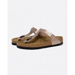 Japonki damskie Birkenstock Gizeh Bs. Żółte klapki damskie Birkenstock, bez wzorów, z materiału, bez obcasa, bez zapięcia. Za 388.15 zł.