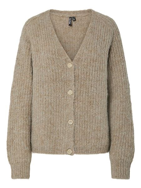 Pieces Kardigan w kolorze beżowym rozmiar: L. Brązowe kardigany damskie Pieces, l, bez wzorów, prążkowane. Za 144.92 zł.