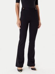 Guess Spodnie materiałowe W5YB0I KCMU2 Czarny Regular Fit. Czarne spodnie materiałowe damskie Guess, z aplikacjami, z materiału. Za 339.99 zł.