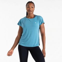 Koszulka damska sportowa Dare 2B Persisting Tee. Niebieskie koszulki sportowe damskie Dare 2b, bez wzorów, z lyocellu, bez ramiączek. Za 45.00 zł.