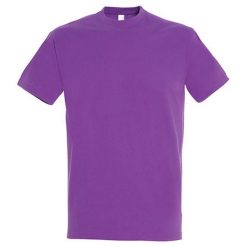 Koszulka Unisex Dla Dorosłych Z Bawełny Imperial Ringspun. Fioletowe bluzki damskie SOL'S, s, bez wzorów, z bawełny, sportowe, bez kołnierzyka, bez ramiączek. Za 41.99 zł.