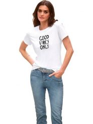 Heine Koszulka w kolorze białym rozmiar: 36. Białe koszulki damskie Heine, bez wzorów, bez kołnierzyka, bez ramiączek. Za 43.88 zł.