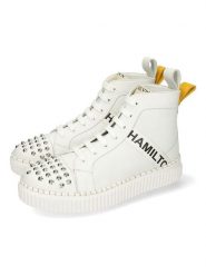 MELVIN & HAMILTON Skórzane sneakersy "Nuri" w kolorze białym rozmiar: 39. Białe obuwie sportowe damskie Melvin & Hamilton, za kostkę, bez zapięcia. Za 461.21 zł.