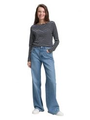 Tom Tailor Koszulka w kolorze granatowym rozmiar: XL. Niebieskie bluzki damskie Tom Tailor, xl, bez wzorów, z bawełny, bez kołnierzyka, bez ramiączek. Za 52.67 zł.