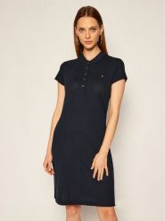 Tommy Hilfiger Sukienka codzienna Heritage WW0WW24973 Granatowy Slim Fit. Niebieskie sukienki damskie Tommy Hilfiger, bez wzorów, z bawełny, bez ramiączek. Za 449.99 zł.
