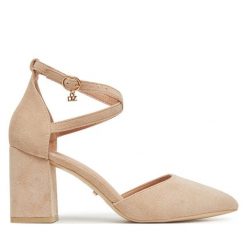 Czółenka DeeZee. Brązowe czółenka damskie DeeZee, bez wzorów, bez obcasa. Za 139.99 zł.