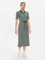 Tommy Hilfiger Sukienka codzienna Reg Breton Midi Polo Dress Ss WW0WW42030 Zielony Regular Fit. Zielone sukienki damskie Tommy Hilfiger, bez wzorów, z bawełny, bez ramiączek. Za 399.99 zł.