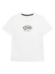 Guess T-Shirt L6RI02 K8HM4 Biały Regular Fit. Białe t-shirty i koszulki chłopięce Guess, z aplikacjami, z bawełny, bez kołnierzyka, bez ramiączek. Za 89.99 zł.