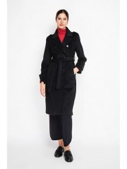 ASSUILI Płaszcz przejściowy w kolorze czarnym rozmiar: 36. Czarne płaszcze damskie Assuili, z aplikacjami, z tkaniny, bez kaptura. Za 435.11 zł.