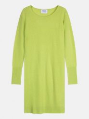 AUTHENTIC CASHMERE Kaszmirowa sukienka "Armet" w kolorze jasnozielonym rozmiar: S. Zielone sukienki damskie AUTHENTIC CASHMERE, bez wzorów, z kaszmiru, bez ramiączek. Za 423.06 zł.