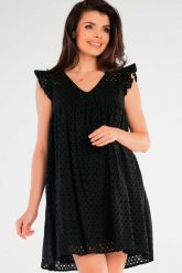 Krótka Sukienka w Klimacie Boho - Czarna. Czarne sukienki damskie Awama, bez wzorów, z bawełny, boho, bez ramiączek. Za 269.90 zł.