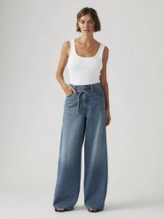 Levi's Dżinsy - Straight Leg - w kolorze granatowym rozmiar: W28/L29. Niebieskie jeansy damskie Levi's, z podwyższonym stanem. Za 238.45 zł.
