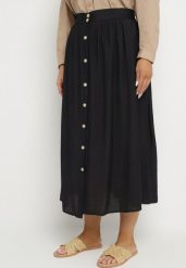 Czarna Wiskozowa Spódnica z Lnem i Guzikami Tolissa. Czarne spódnice damskie Born2be, na co dzień, l, bez wzorów, z wiskozy, eleganckie, midi. Za 69.99 zł.