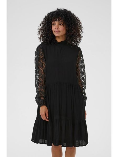 Kaffe Sukienka w kolorze czarnym rozmiar: 42. Czarne sukienki damskie Kaffe, bez wzorów, z koronki, bez ramiączek. Za 161.73 zł.