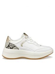 Geox Sneakersy D Spherica Ecub-3 D46WTB 0BCAR C0405 Biały. Białe obuwie sportowe damskie Geox, ze skóry, bez zapięcia. Za 309.99 zł.