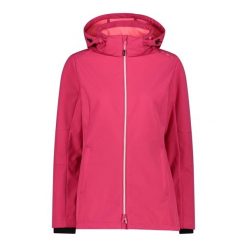Kurtka damska turystyczna CMP 3A22226. Czerwone kurtki sportowe damskie CMP, l, bez wzorów, z softshellu, z kapturem. W wyprzedaży za 384.99 zł.