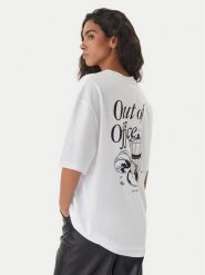 HUGO T-Shirt 50560772 Biały Oversize. Białe t-shirty damskie Hugo, l, bez wzorów, z bawełny, bez kołnierzyka. Za 229.99 zł.