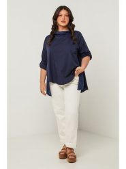Curvy Lady Bluzka w kolorze granatowym rozmiar: 48/50. Niebieskie bluzki damskie Curvy Lady, bez wzorów, klasyczne, bez kołnierzyka, bez ramiączek. Za 109.78 zł.