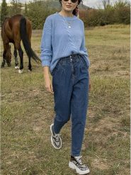 Milan Kiss Sweter w kolorze błękitnym rozmiar: XL. Niebieskie swetry klasyczne damskie Milan Kiss, xl, z wełny, bez kołnierzyka. Za 124.95 zł.
