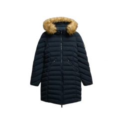 Parka dla kobiet Superdry Fuji. Niebieskie parki damskie Superdry, na zimę, bez kaptura. Za 633.05 zł.