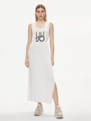 Liu Jo Sukienka dzianinowa VA4140 JS360 Biały Regular Fit. Białe sukienki damskie Liu Jo, bez wzorów, z dzianiny, bez ramiączek. Za 229.99 zł.