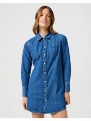 WRANGLER DAMSKA SUKIENKA JENSOWA REG DENIM DRESS 112356498 W9M7018373. Sukienki damskie Wrangler, bez wzorów, z denimu, bez ramiączek. Za 199.99 zł.
