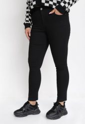 Czarne Spodnie Skinny Push Up Teche. Czarne rurki damskie Born2be, bez wzorów, z jeansu. Za 39.99 zł.