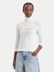 Guess Golf W6BR54 Z1455 Kremowy Regular Fit. Białe golfy damskie Guess, xxl, z aplikacjami, z wiskozy, bez ramiączek. Za 344.99 zł.