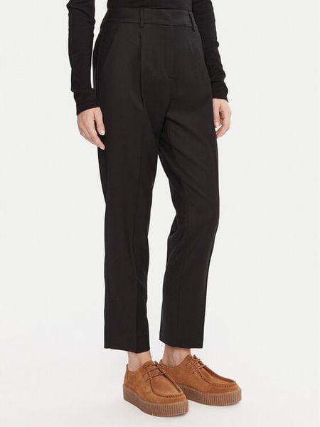 Weekend Max Mara Spodnie materiałowe Caldaia 2525136152 Czarny Regular Fit. Czarne spodnie materiałowe damskie Weekend Max Mara, bez wzorów, z materiału. Za 579.99 zł.